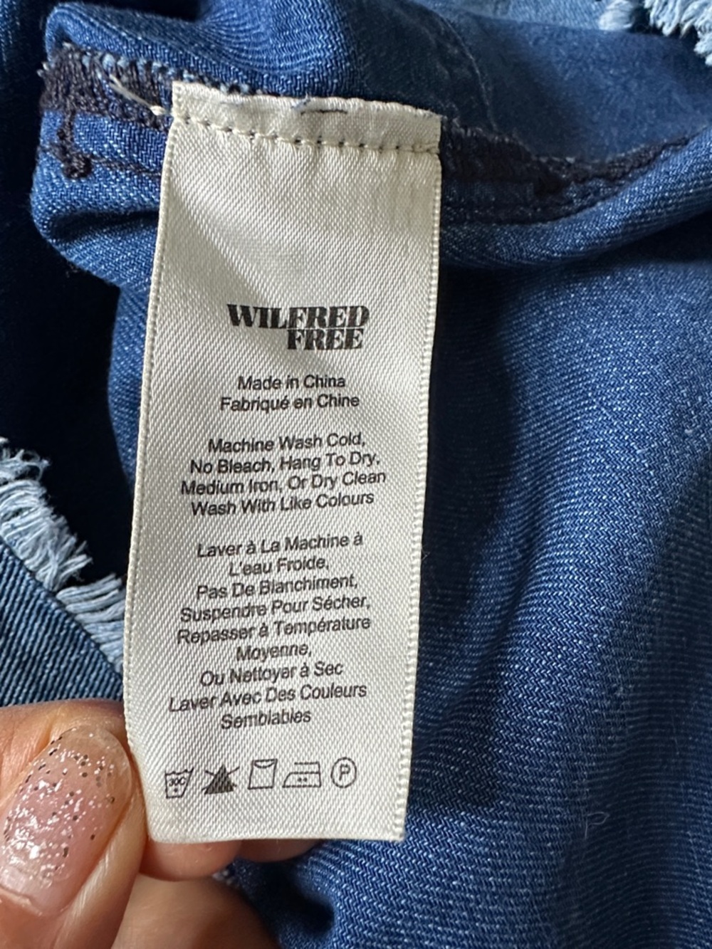 Wilfred Denim Shift Dress in Medium Blue - Picture 7 of 8